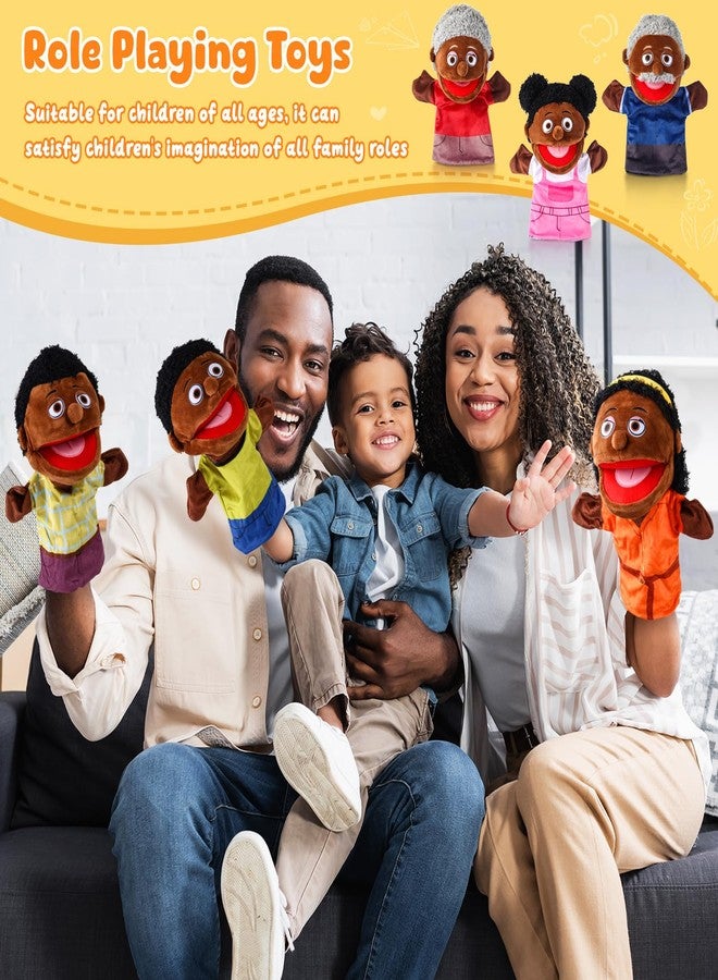 ZJoey 12 Pcs Family Hand Puppets 12 Inch Grandparents Mom Dad Brother Sister Plush Toys Role-Play Toy Puppets for Kids Storytelling Imaginative Pretend Play Teaching Preschool(Multicultural Family) - Image 3